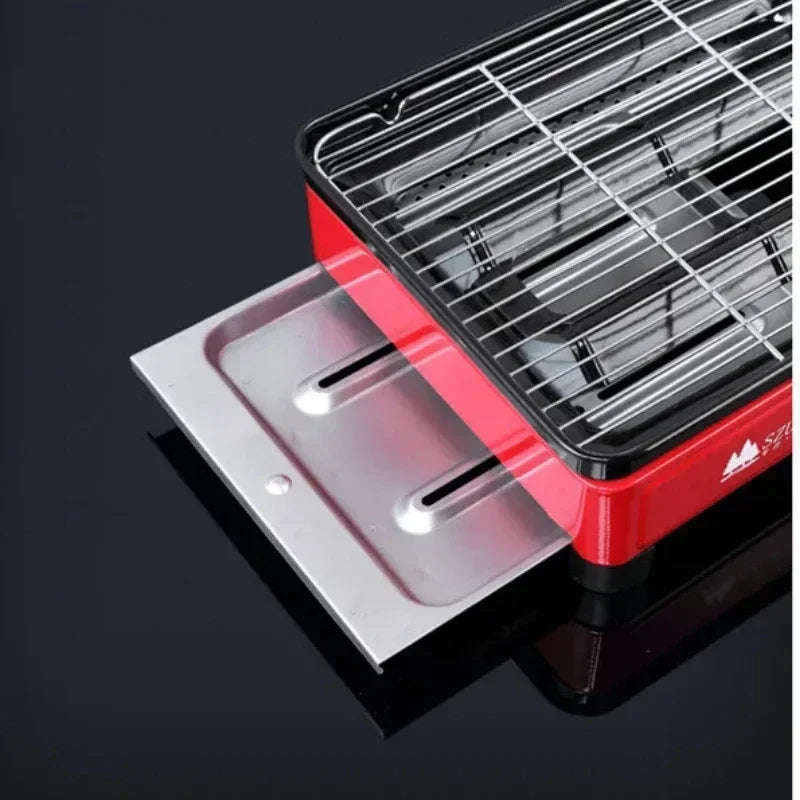 Portable Barbecue Stove, Smokeless Grill, Dual-Purpose Gas Oven for Outdoor Use, Compact Cooking Unit, Korean Style