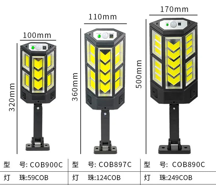 10000 Lumen powerful Solar Led Light Outdoor Solar Lamp of Motion Sensor 4Mode Waterproof Solar Garden Light Street Yard Lantern