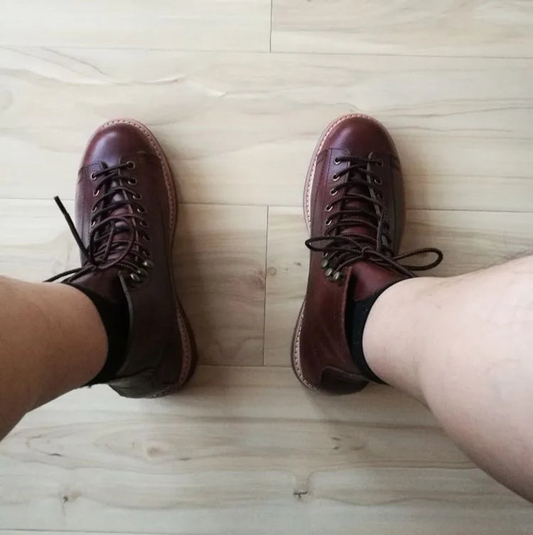 Mens British Wind Retro Boots Motorcycle Short Boots Men's Leather Boot Casual Work Shoes Men Women's Tide Chelsea Boots