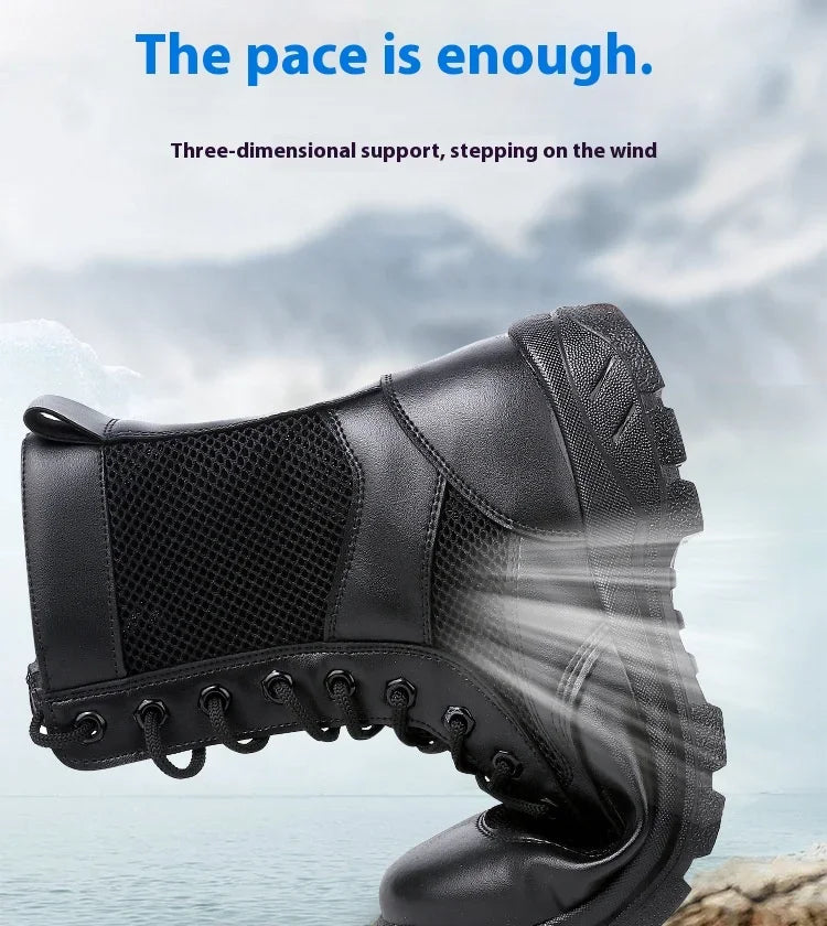 Summer ultra-light combat boots comfortable mesh shoes mountaineering boots men women high-top training boots security shoes