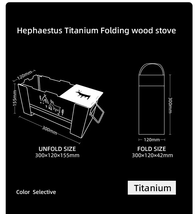 BLACKDEER Outdoor titanium Windproof Wood Stove Furnace Portable Picnic Stove Cooking Camping Burner Barbecue grill BBQ 1kg