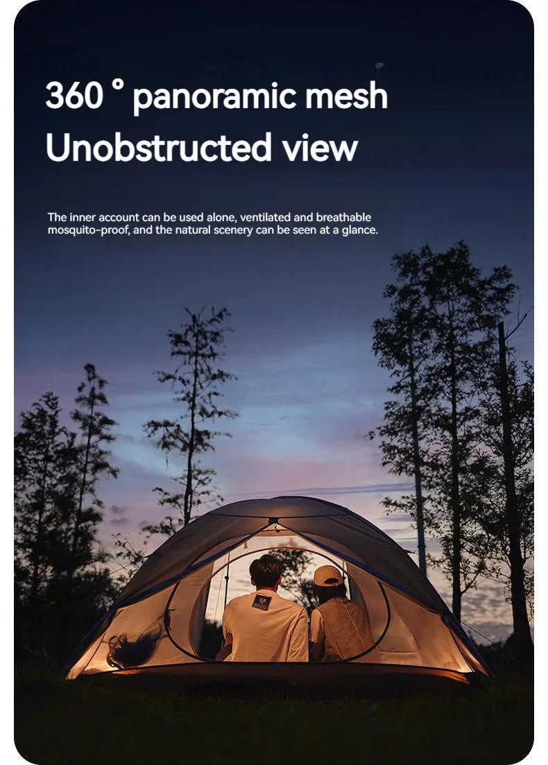 Naturehike Ultralight Backpacking Tent Dome Shelter Tent for 2-3 Person Camping Hiking Trekking Double Layer Lightweight 2.5kg