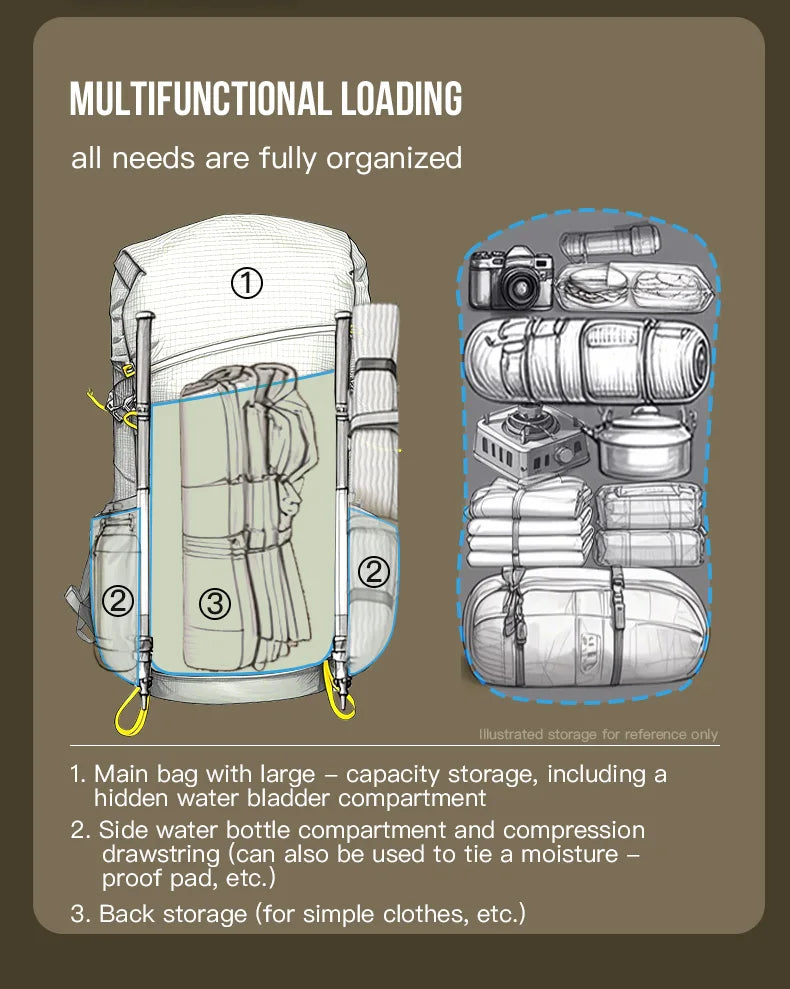 30L Large Capacity Outdoor Climbing Backpack AONIJIE Camping Day pack Travel Bag For Hiking