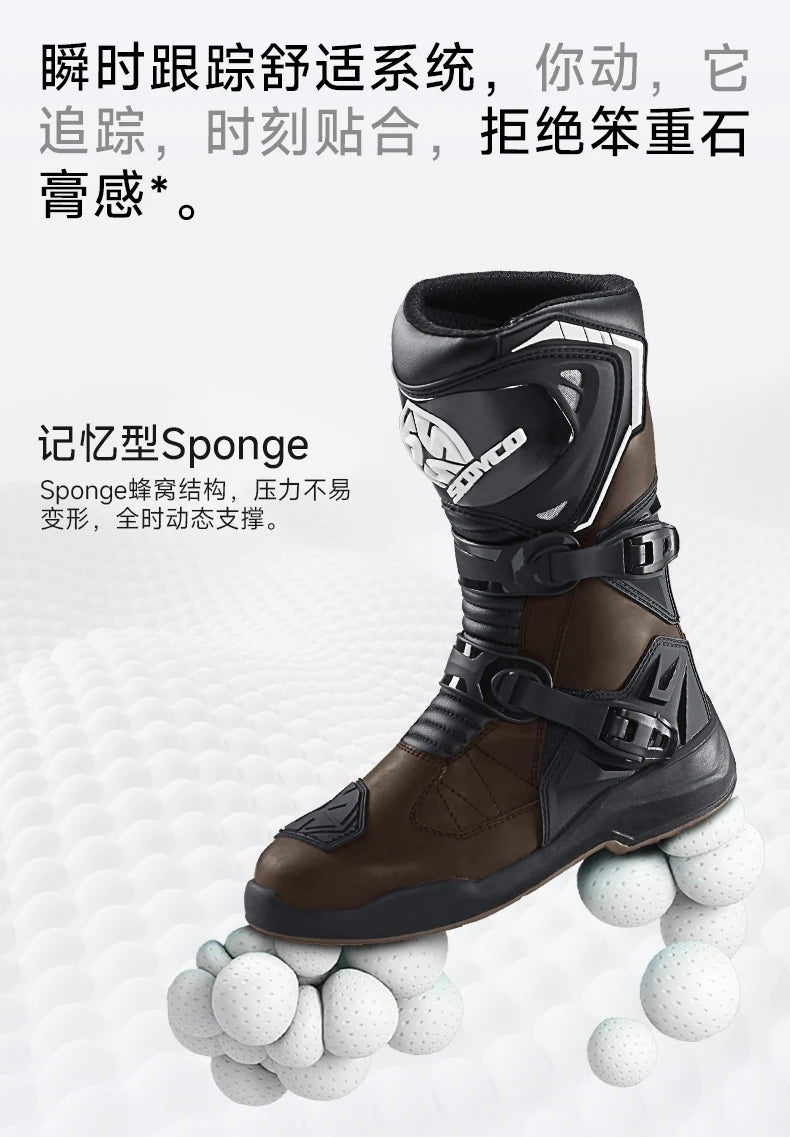 Motorcycle Boots Windproof Waterproof Motocross Boots Anti-Slip Professional Motorbike Shoes For Outdoor Off-Road Rally Riding