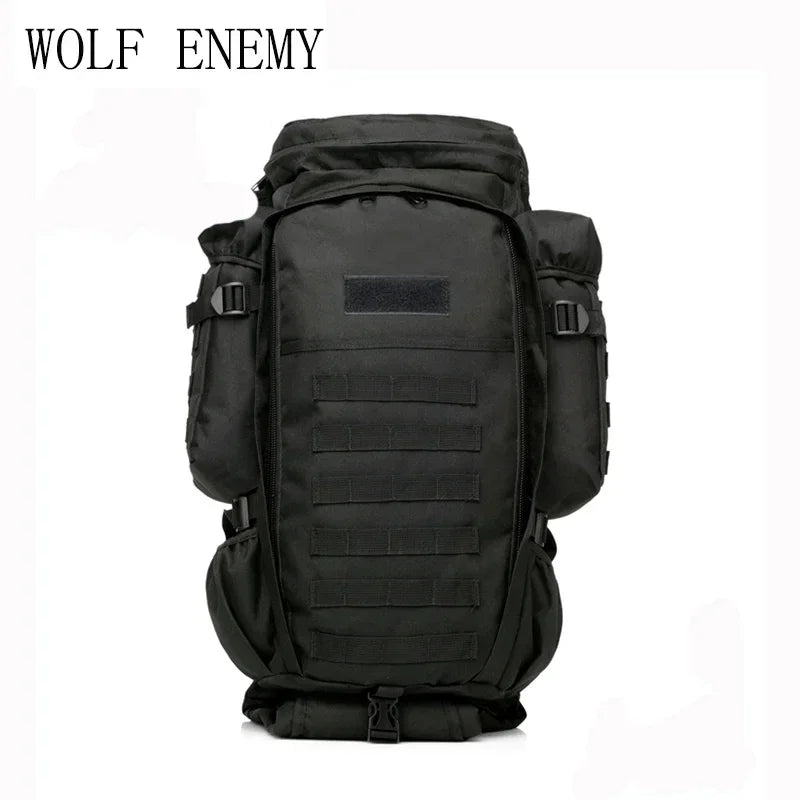 70L Large Capacity Camping Bag Multifunction Hunting Tactical Backpack Molle Hunting Outdoor  Climbing Travel Fishing Bag
