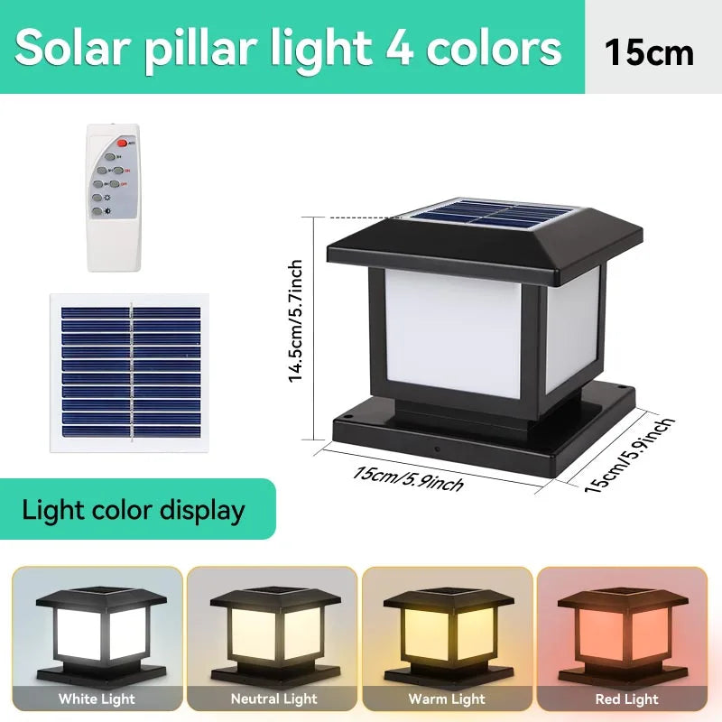 Outdoor Led Solar Garden Lights Dimming Timed Column Light Post Lamp Pillar Light Modern LED for Home Villa Garden Patio Decor