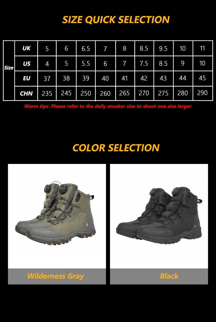 FEHER MQZ Series Motorcycle Boots for Men All-season Protective Wear-resistant Motorcycle Riding Hiking Urban Commuting Shoes