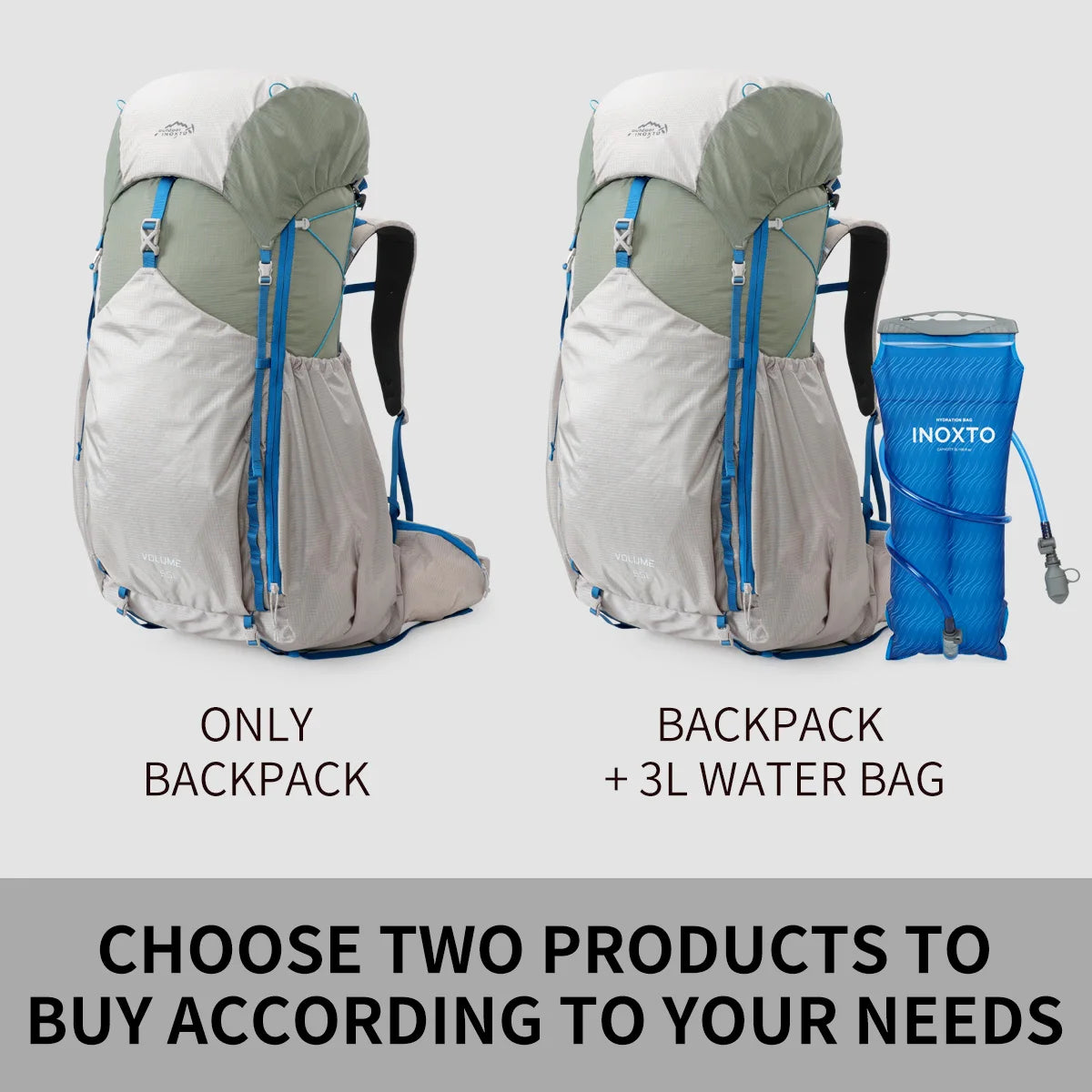 55L hiking backpack for men and women large capacity lightweight travel training fitness bag splashproof hiking multi-functional