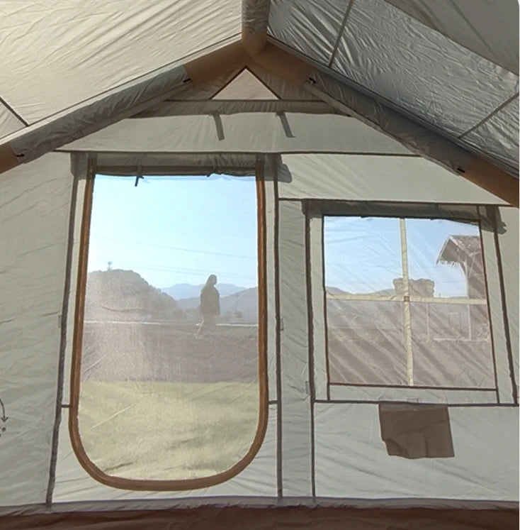 8 ㎡ Camping Outdoor Tent for 4~6People No Pitch Rainproof Sunproof Wind Resistant Hiking Marquee with Skylight & Chimney Outlet