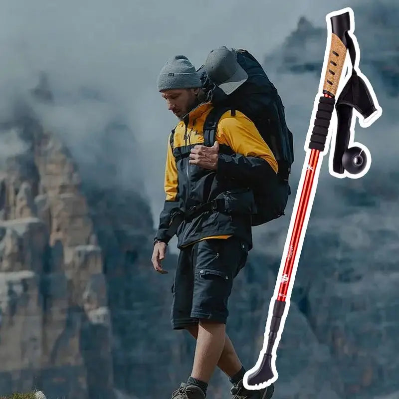 Hiking Sticks Walking Poles Ergonomic Comfort Handle Multifunction Tool Walking Sticks For Running Climbing Mountaineering Ski