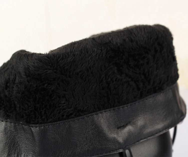 British fashion motorcycle boots for men genuine leather shoes cowboy high boot lace-up long botas masculinas zapatos de hombre