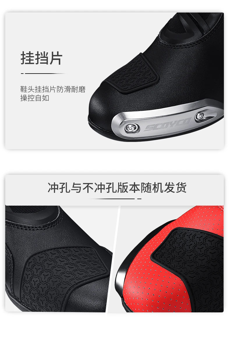 Scoyco Men's Motorcycle Riding Boots Anti-slip Motocross Shoes Anti-fall Rider Racing Road Cross-country With CE Certification