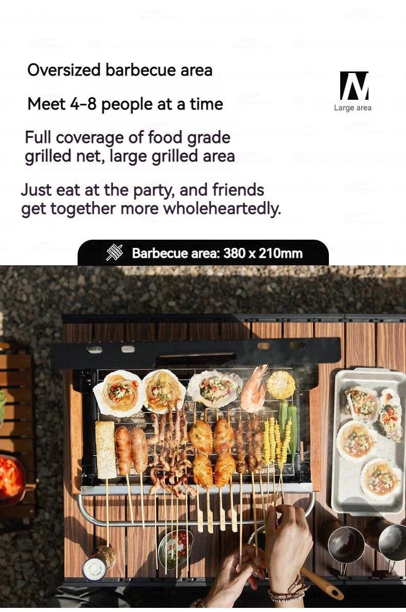 Naturehike Upgrade Barbecue Grill Lightweight Folding Portable Charcoal Burner Camping Outdoor Picnic Tabletop Cooking Stove Box