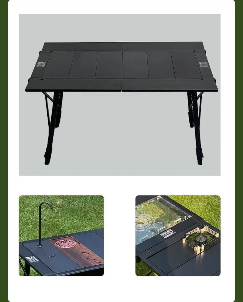 Aluminum Alloy Portable Table for Outdoor Camping, Magic Master Table, 3 Unit IGT Table, Folding Table