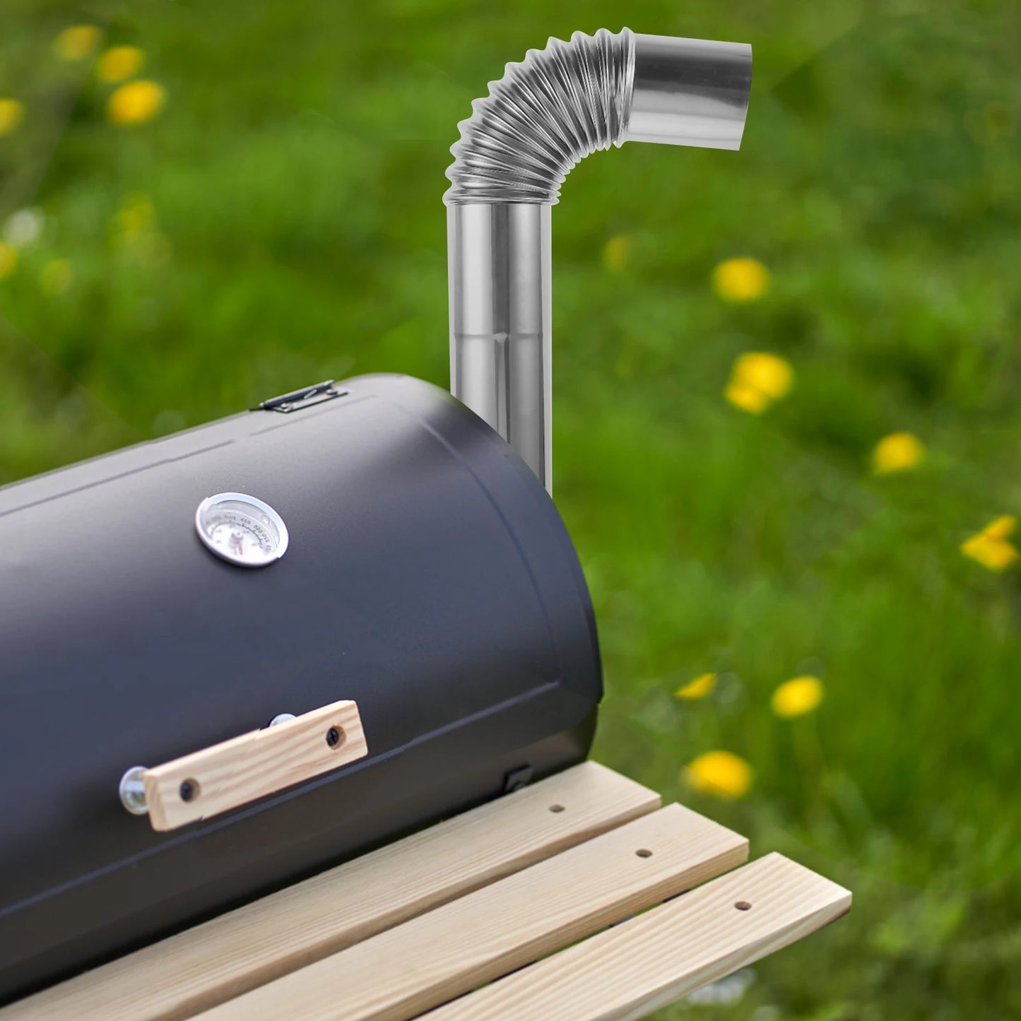 Flexible Stainless Steel Exhaust Pipe Chimney Flue for Stove Vent Hose Outdoor Camping Metal Replacement Parts Kitchen for BBQ