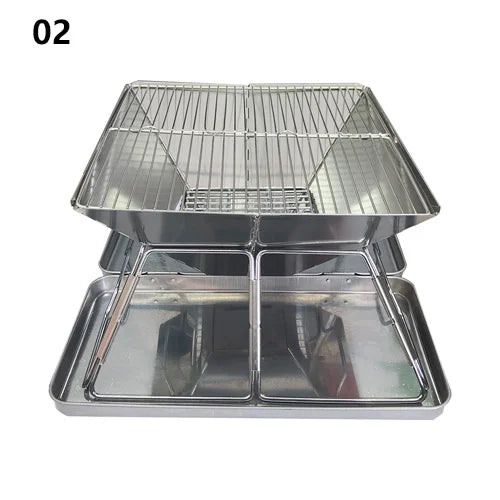 Camping Wood Stove Brazier Camping Fire Wood Heater Portable Folding Hike Barbecue BBQ Charcoal Grill Stand