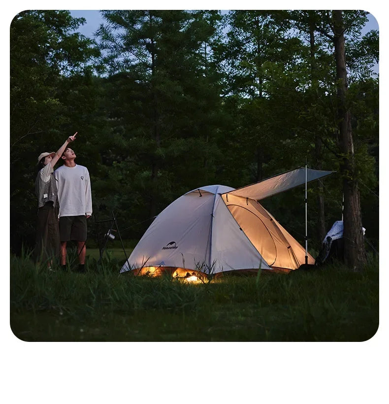 Naturehike-Camping Ultralight Tent, Outdoor Portable, Rainproof and Sun Protection, 2-3 People, Hiking, CNK2300ZP024