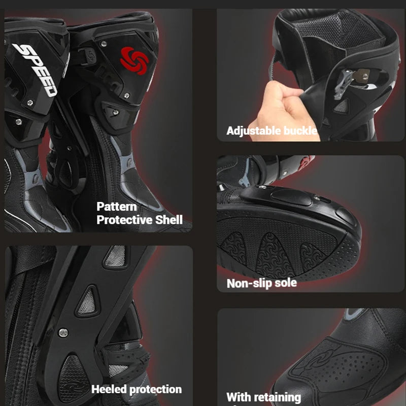 2024 Summer Motocross Boots Water-Repellent Breathable Anti-Slip All-Terrain Off-Road Motorcycle Riding Gear Durable MX Boots