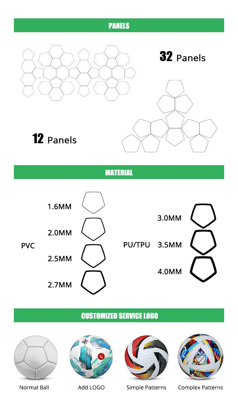 Kata 2024 Sports Match Custom Logo Thermal Bonded Balon De Futbol Pu Leather Match Soccer Ball Football For Training