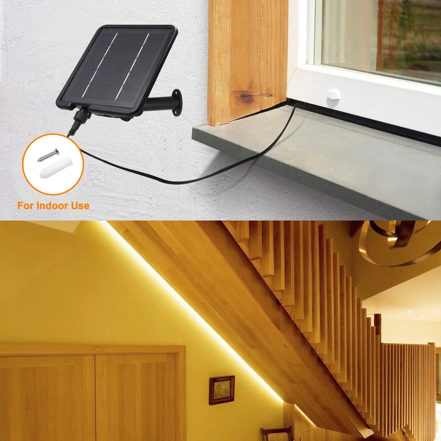 24V Solar Powered COB LED Strip Light Double Side Glow 320 LEDs/m Waterproof Flexible Neon Tape Indoor Outdoor Linear Lighting