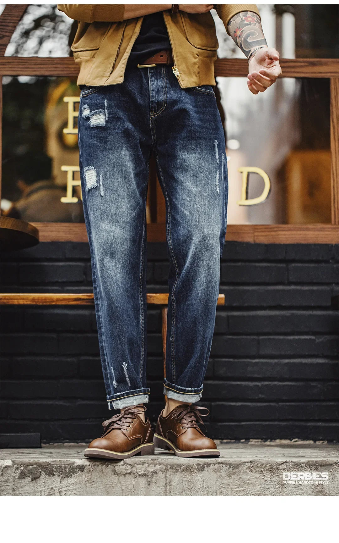 New Maden Men's Low-top Work Boots Round-toed Crazy Horse Leather Craft Shoes Casual Leather Shoes Vintage Streetwear Boots