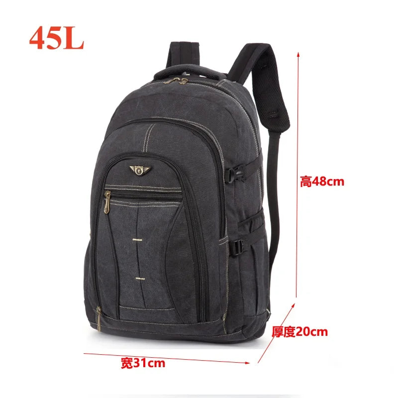 55L 70L Canvas Sports Backpack Men Outdoor Hiking Camping Travel Bag Luggage Rucksack Large Capacity Climbing Tactical Backpack