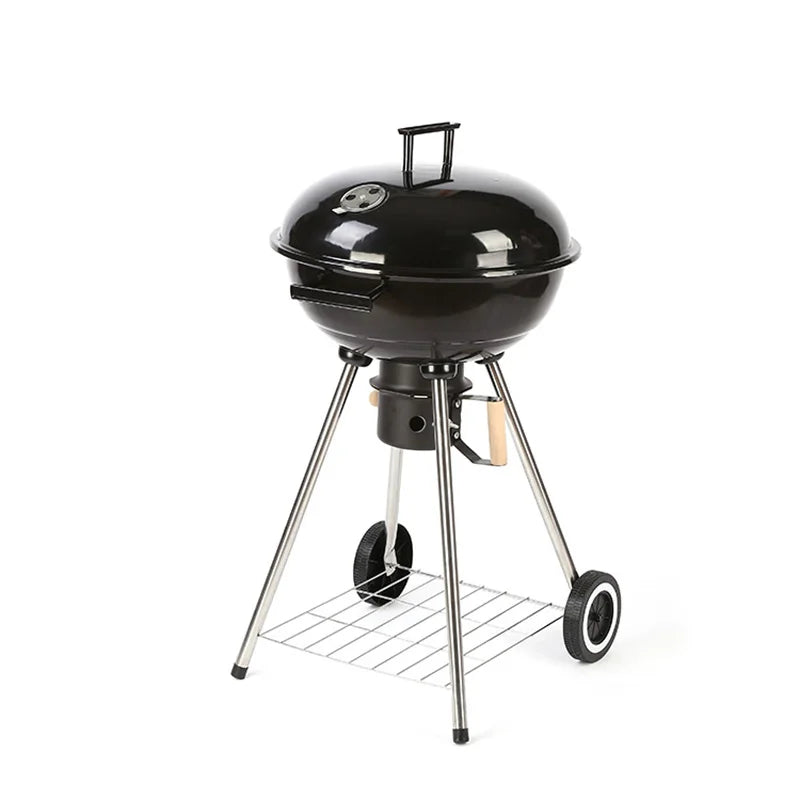 Windproof Outdoor BBQ Grill  American Charcoal Apple Smoking Rack  Movable Four-Legged Grill  Detachable Camping BBQ Pan