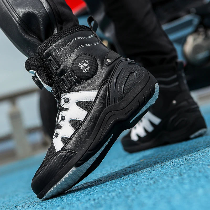 Motorcycle Shoes Riding Men Boots Motorcycle Casual Shoes Microfiber Waterproof Anti-slip Outdoors Travel Equipment Sneakers