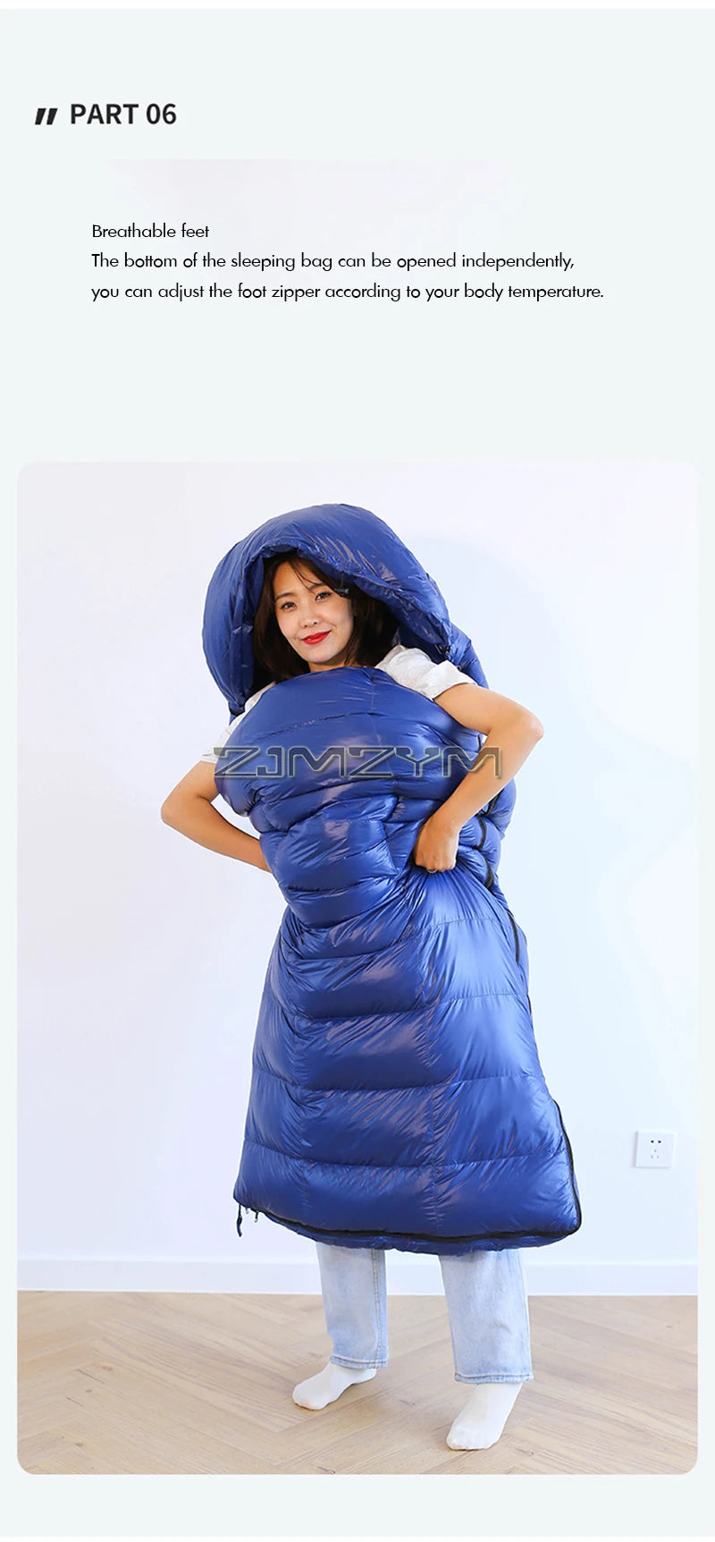 Down Mummy Sleeping Bag for Backpacking, Camping, Waterproof Portable Sleeping Bag, Zip Together for 2 Person Sleeping Bag