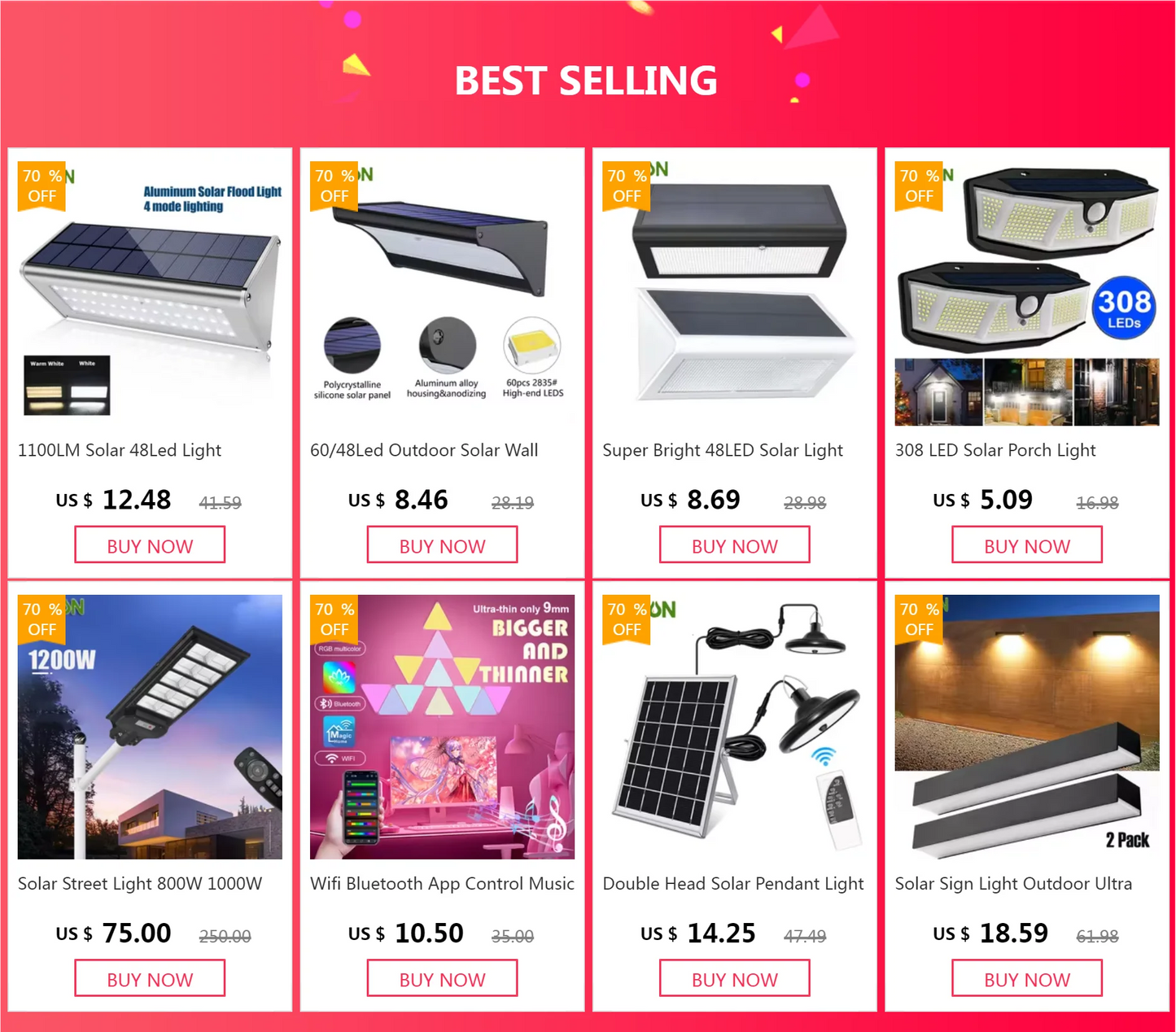 Solar Power Wall Lights  with Motion Sensor Outdoor Sunlight Charge Waterproof Street Light Garden Led Solar Spotlight