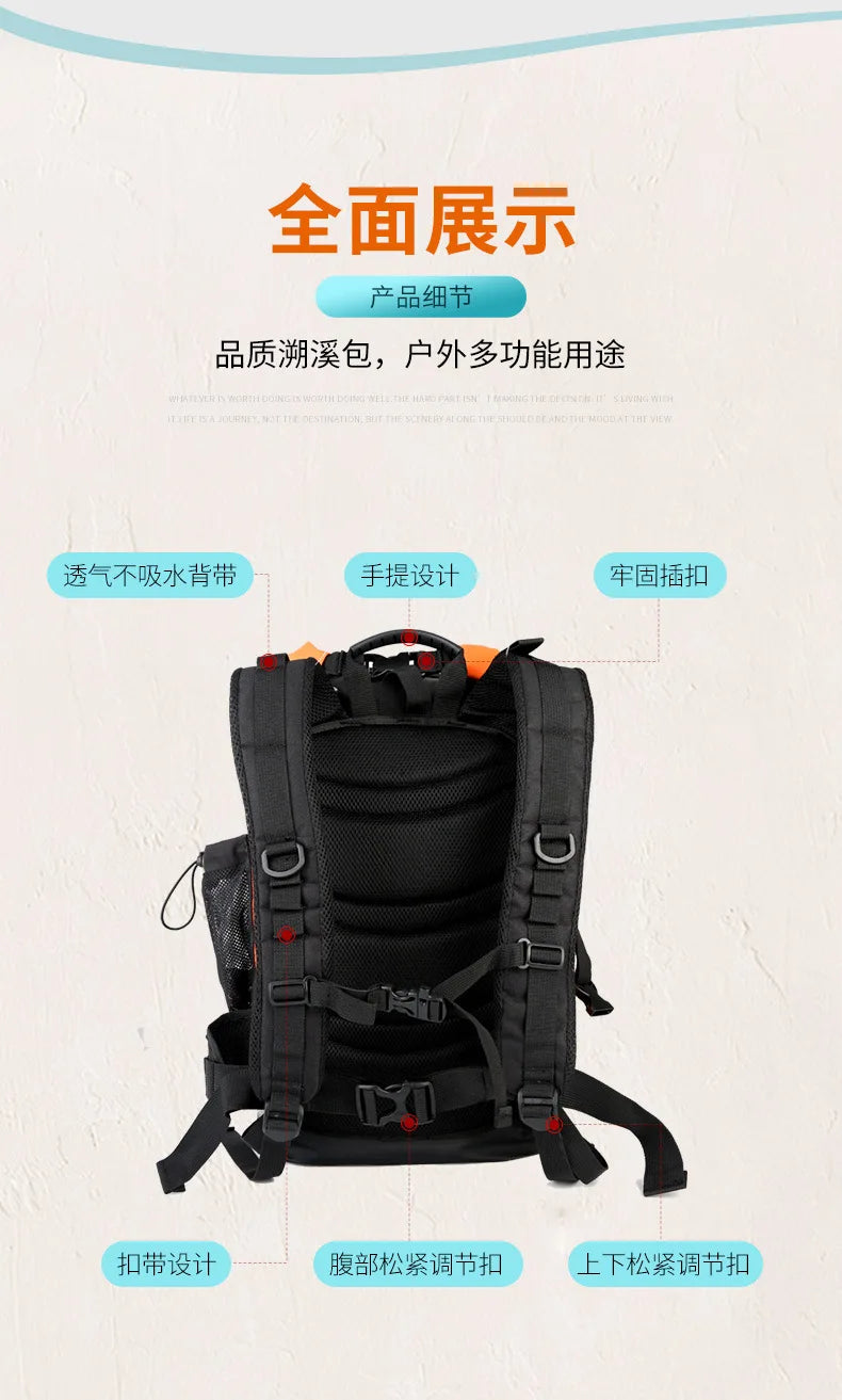 Waterproof backpack for mountaineering and tourism, outdoor mountaineering bag, for the river, p761