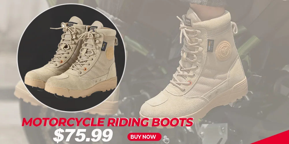 Motorcycle Boots Men Leather Waterproof Riding Black Shoes Summer Breathable Safety Motocross Motobike Thick Sole Protection