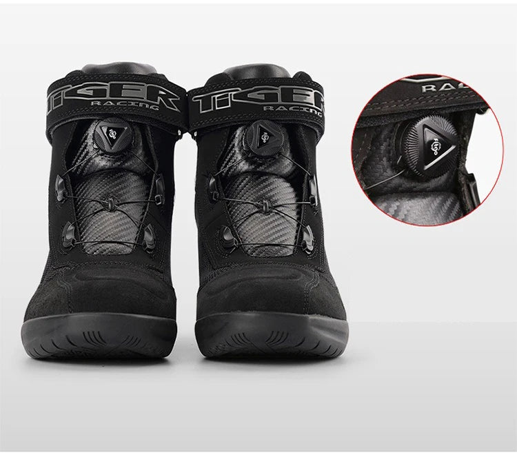 Motorcycle Road Racing Boots Professional Biker Shoes Motorbike Long Riding Protective Gear Shift Microfibe Leather boot