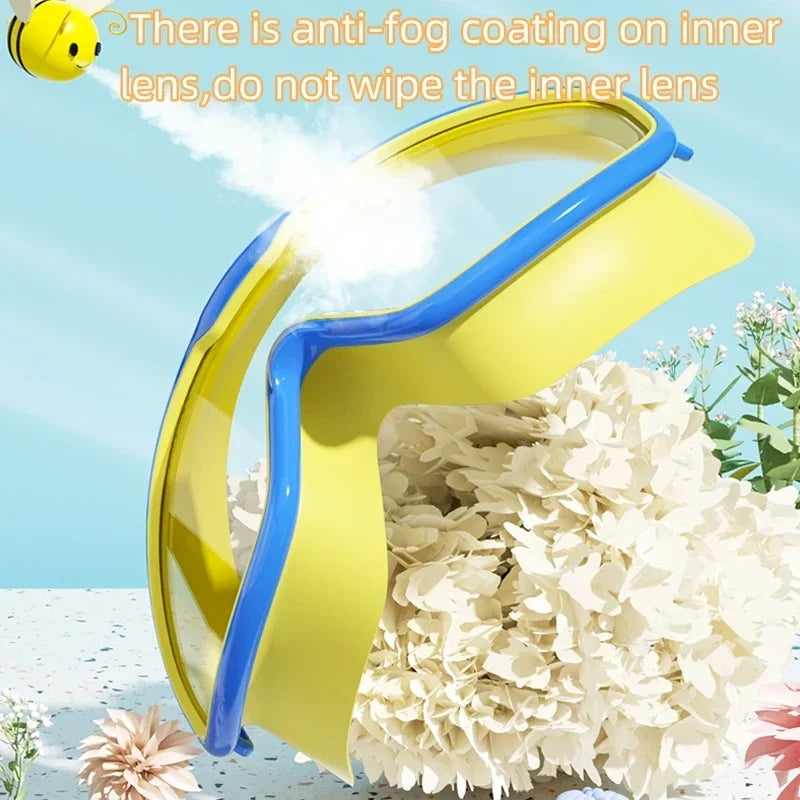 1Pair of Big Frame Swimming Goggles for Kids&Adults Anti-Fog No Leak Clear Wide View Scuba Diving Swimming Glasses with Earplugs