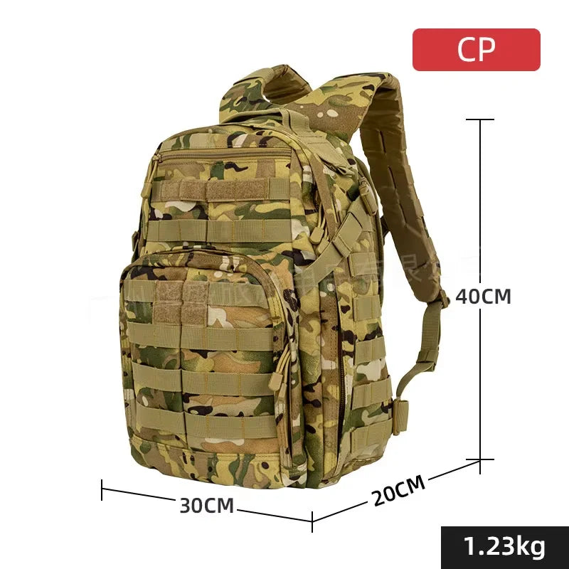 25L Tactical Assault Backpack Classic 12-hour Outdoor Camouflage Sports Backpack Wear-Resistant Oxford Cloth