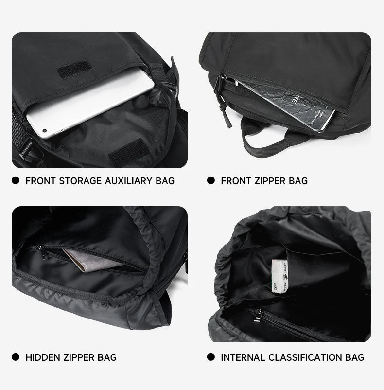 MOYYI Outdoor Waterproof Drawstring Men Women Travel Laptop Backpack Fashion Large Capacity Mountain Climbing Flip Rucksack