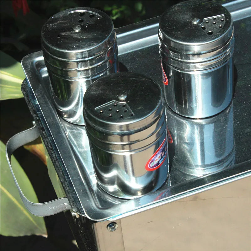 Stainless steel barbecue stove, home charcoal, outdoor large portable, enlarged grill for picnics