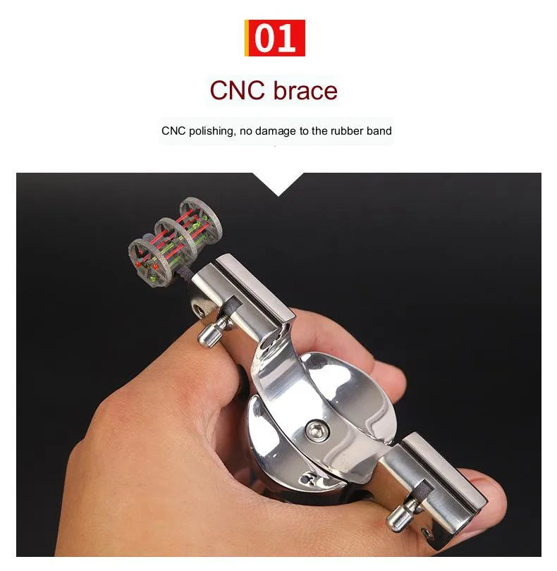 New High-Precision Slingshot 304 Stainless Steel Outdoor Powerful Shooting Slingshot Catapult Set