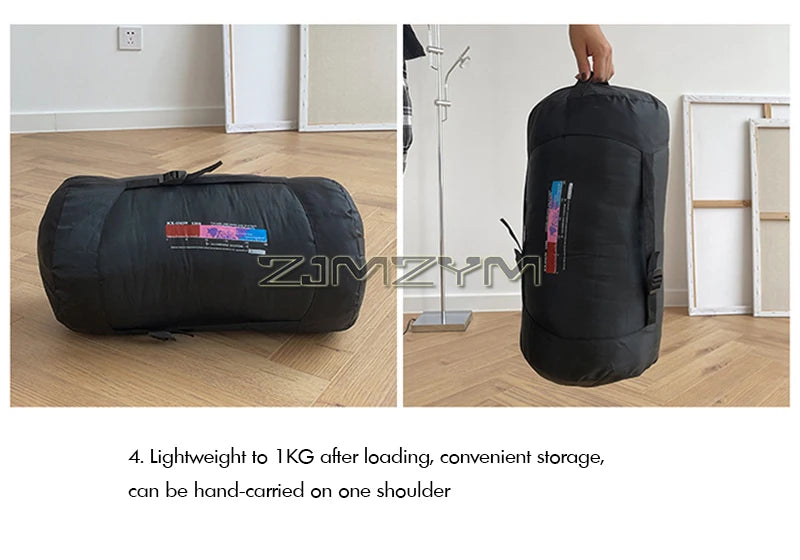 Down Mummy Sleeping Bag for Backpacking, Camping, Waterproof Portable Sleeping Bag, Zip Together for 2 Person Sleeping Bag