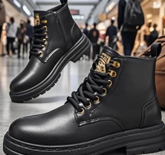 Men's Boots Four Seasons Soft-sole Non-slip Casual Boot Fashion Outdoor Work Boots High Boot Classic Joker Youth Leather Boots