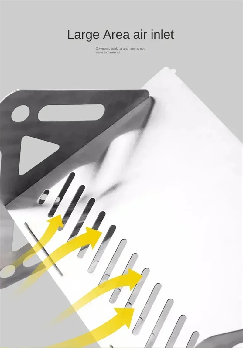 Portable Folding Barbecue Grill Heating Stoves Multifunction Camping BBQ Grill Rack Net Firewood Stove Stainless steel BBQ Grill