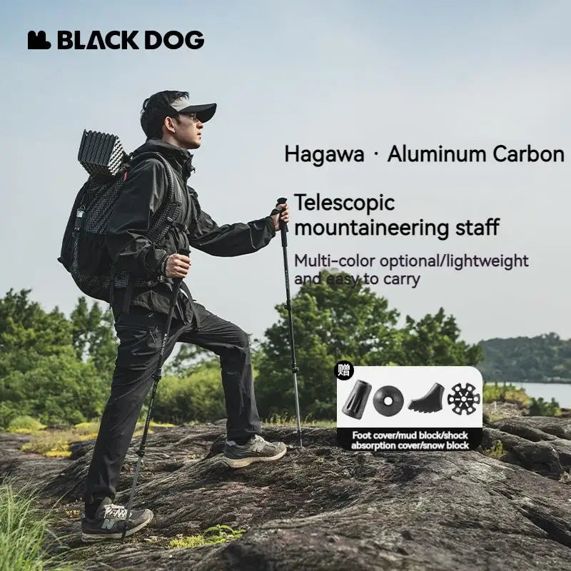 Naturehike Blackdog Trekking Pole Telescopic Aluminum Carbon Walking Sticks Hiking Cane Adjustable Ultralight Mountaineering 1pc