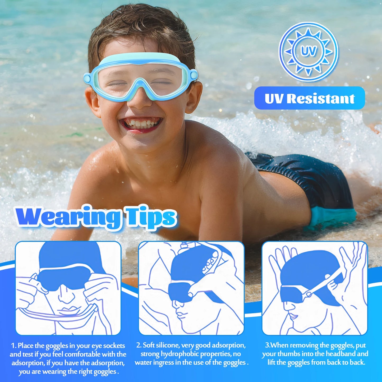 2Pcs Swimming Goggles Anti Fog Transparent Swimming Glasses Leakproof Wide View Swimming Eyewear Professional Swim Equipment