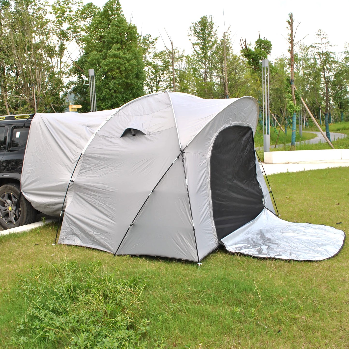 6 Person SUV Car Tailgate Tent - Double-Layer PU3000mm Waterproof, UPF50+ UV Shield, EV-Compatible for Camping & Outdoor Multi-U