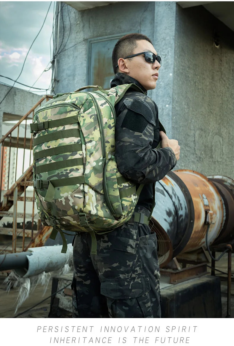 55L Tactics Backpack High Capacity Camping Backpacks Outdoor Army Camouflage Shoulder Bag Multifunction Fashion