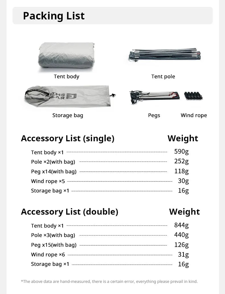 Naturehike Tunnel 1 2 Person Camping Tent Outdoor Tent For Camping Biking Hiking Muntaineering Waterproof 15D Nylon Material