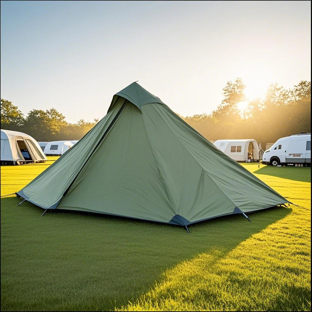 1-Person Ultralight Trekking Pole Tent - Pyramid Design, Waterproof PU4000, 2-Layer Mesh for Backpacking/Hiking, Without Pole