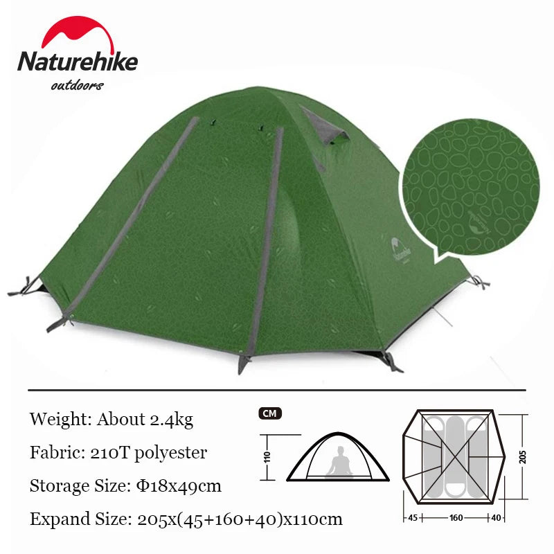 Naturehike Ultralight Tent 3-4 Person Waterproof Camping hiking tent Outdoor Double Layer Hiking Fishing Tourist Beach Tents