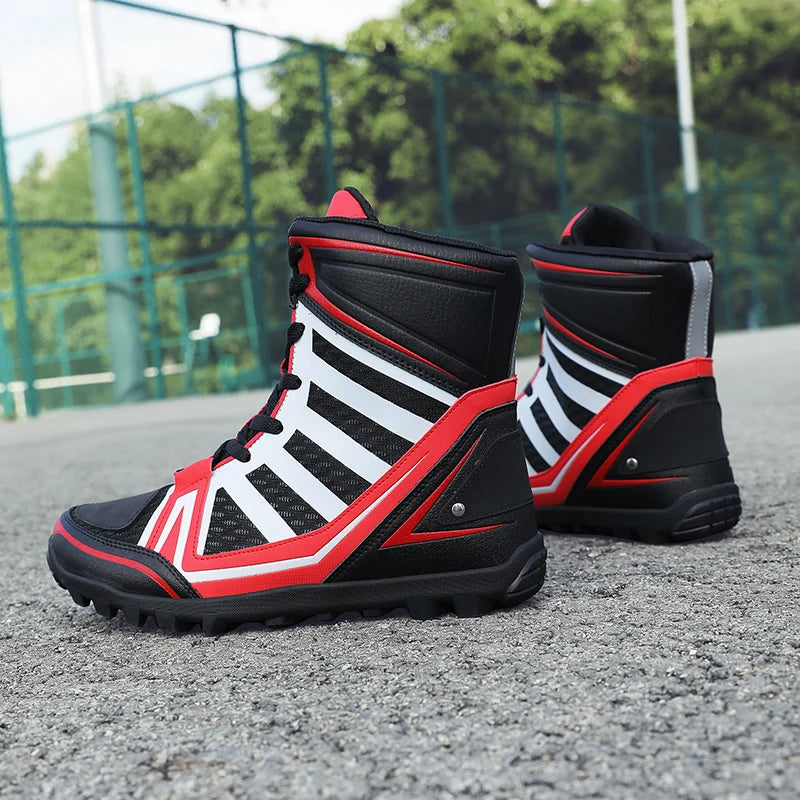 Men's Motorcycle Boots New Breathable Stripe Motos Riders Shoes Outdoor Motocross Protective Boots Hiking Non-slip Sports Shoes