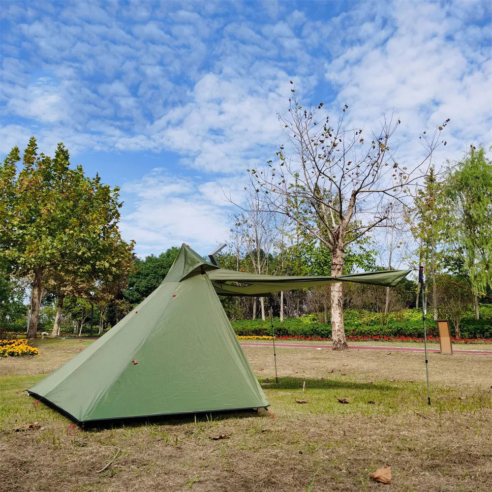 Outdoor 2 People Ultralight Mountain Gear with 2 Door Spire Tent Waterproof Camping tourist with Chimney Hole Hot Tent Camp